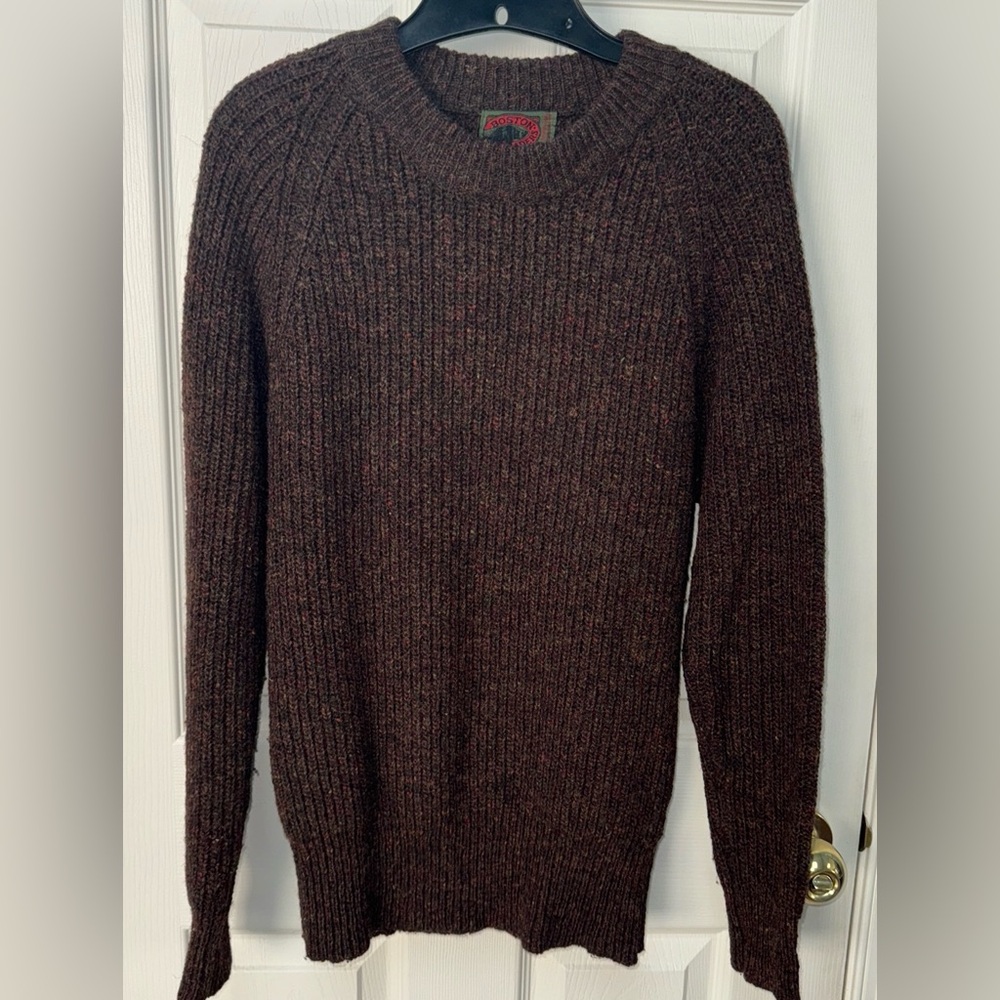 Vintage Boston Traders sweater small brown ribbed knit Crew Neck Early 80’s